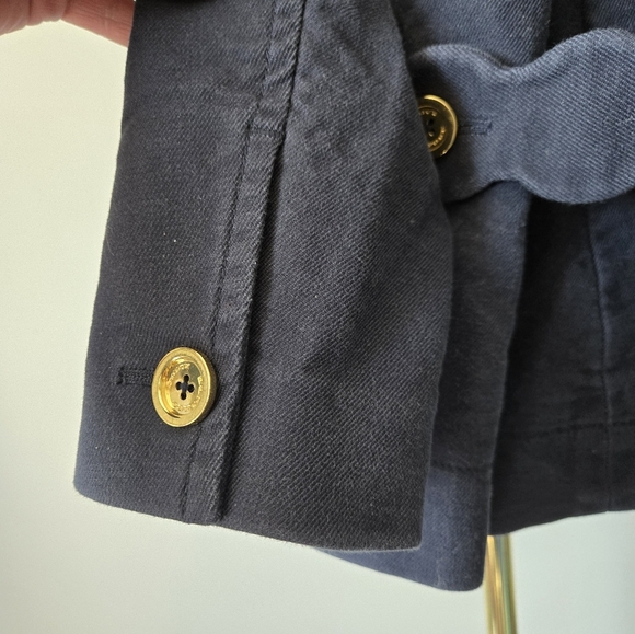 Juicy Couture Y2K Navy Peacoat, Branded Gold Buttons. Nautical Lining. Size L - Picture 8 of 15
